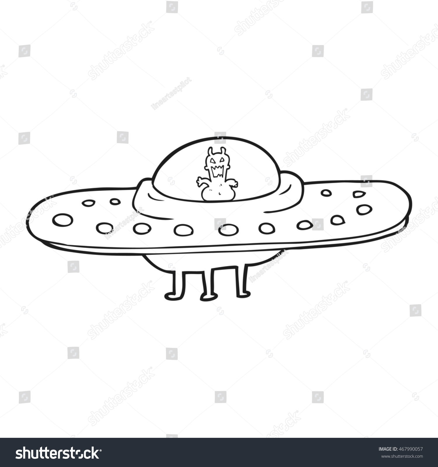 Freehand Drawn Black White Cartoon Flying Stock Illustration 467990057 ...