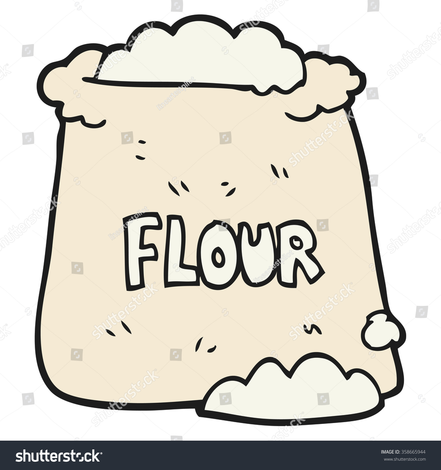 Freehand Drawn Cartoon Bag Flour Stock Illustration 358665944 ...