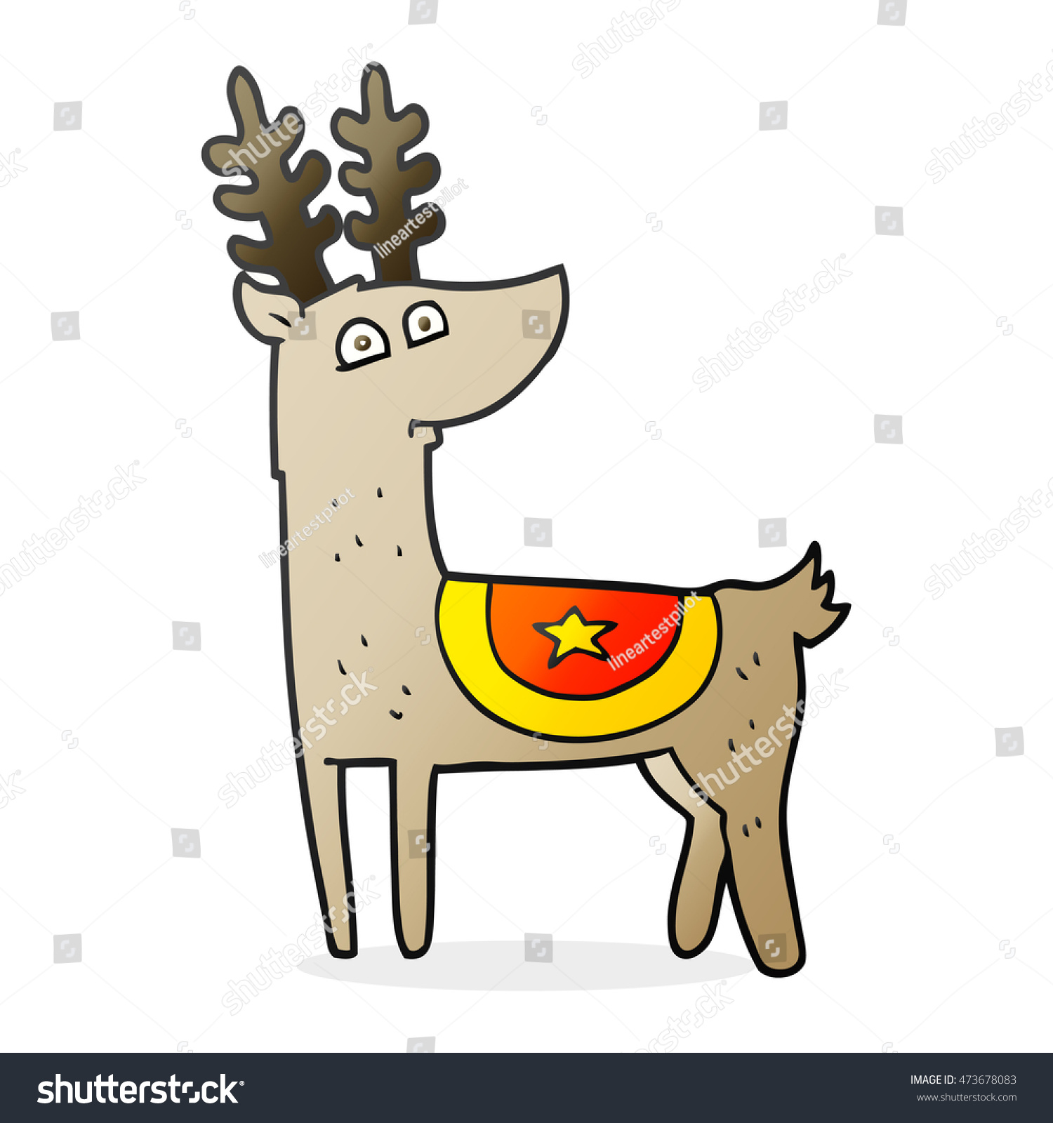 Freehand Drawn Cartoon Reindeer Stock Photo 473678083 : Shutterstock