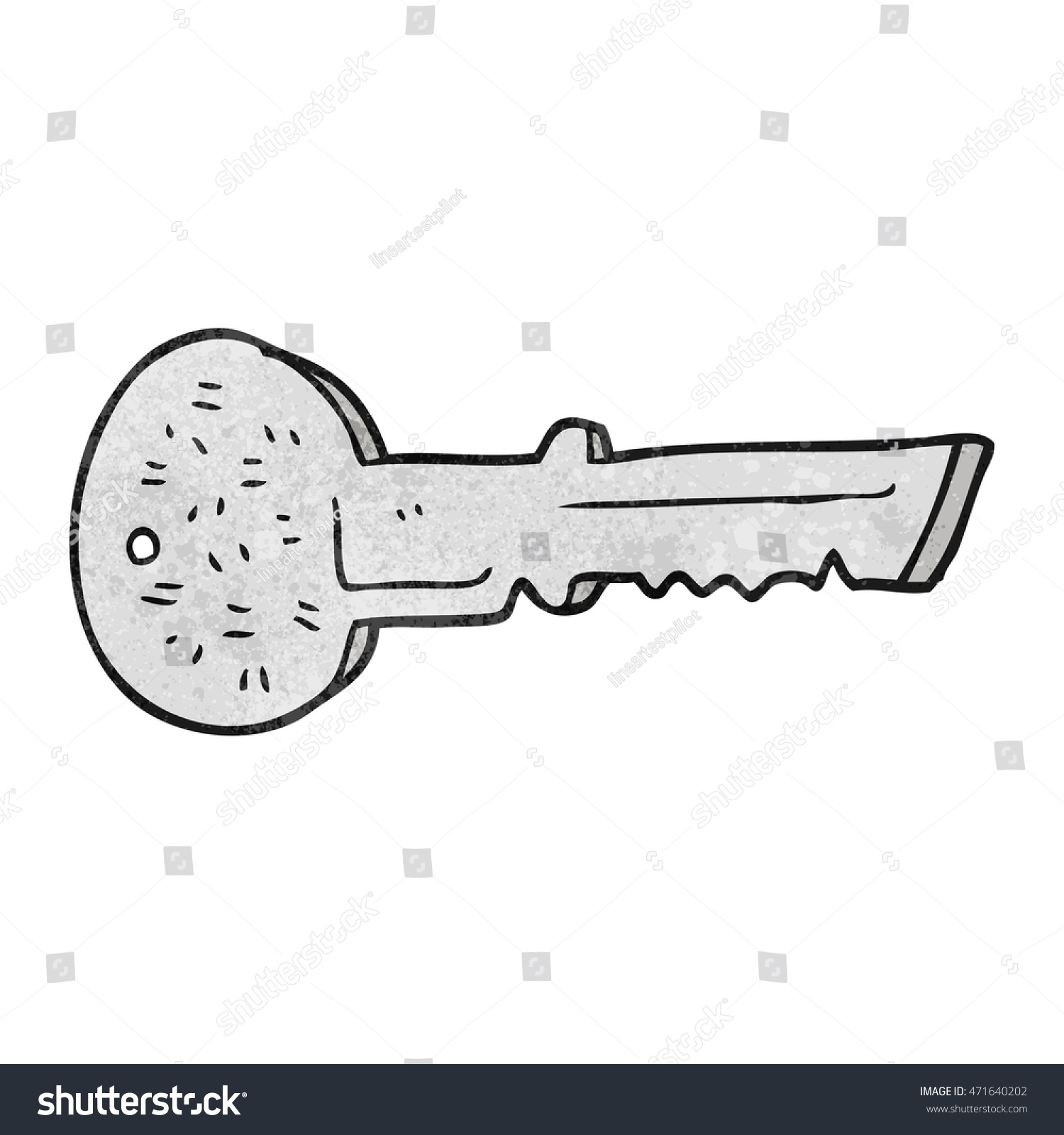 Freehand Textured Cartoon Door Key Stock Illustration 471640202 ...