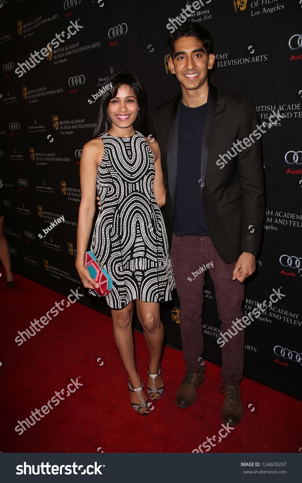 Freida Pinto Boyfriend Dev Patel Bafta Stock Photo Edit Now 124609207