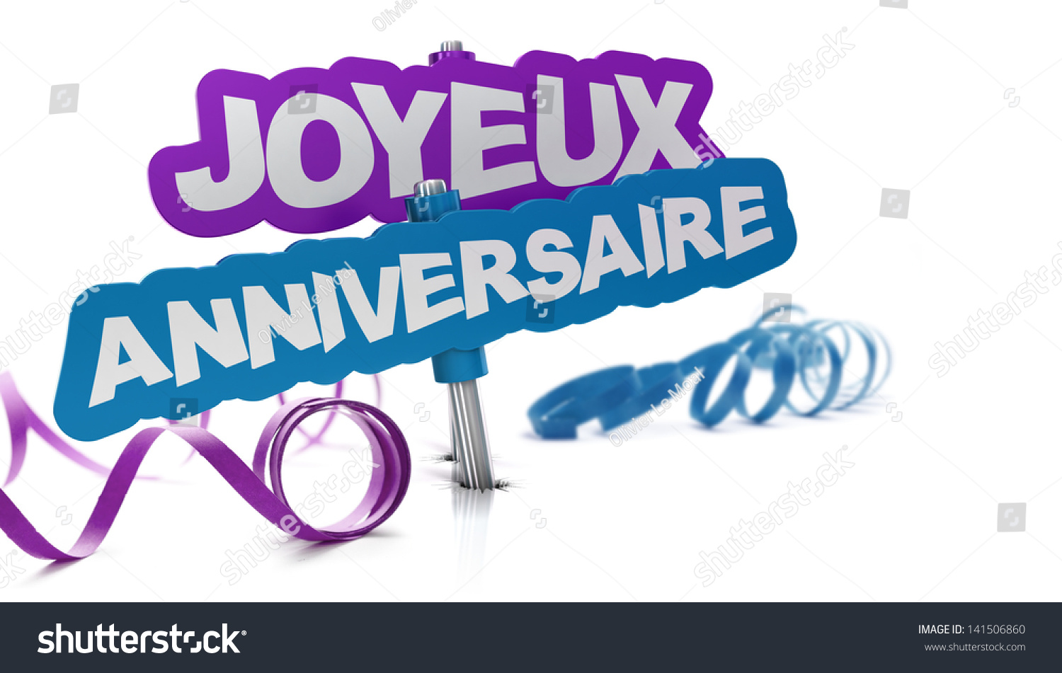 French Concept Word Joyeux Anniversaire Stock Illustration