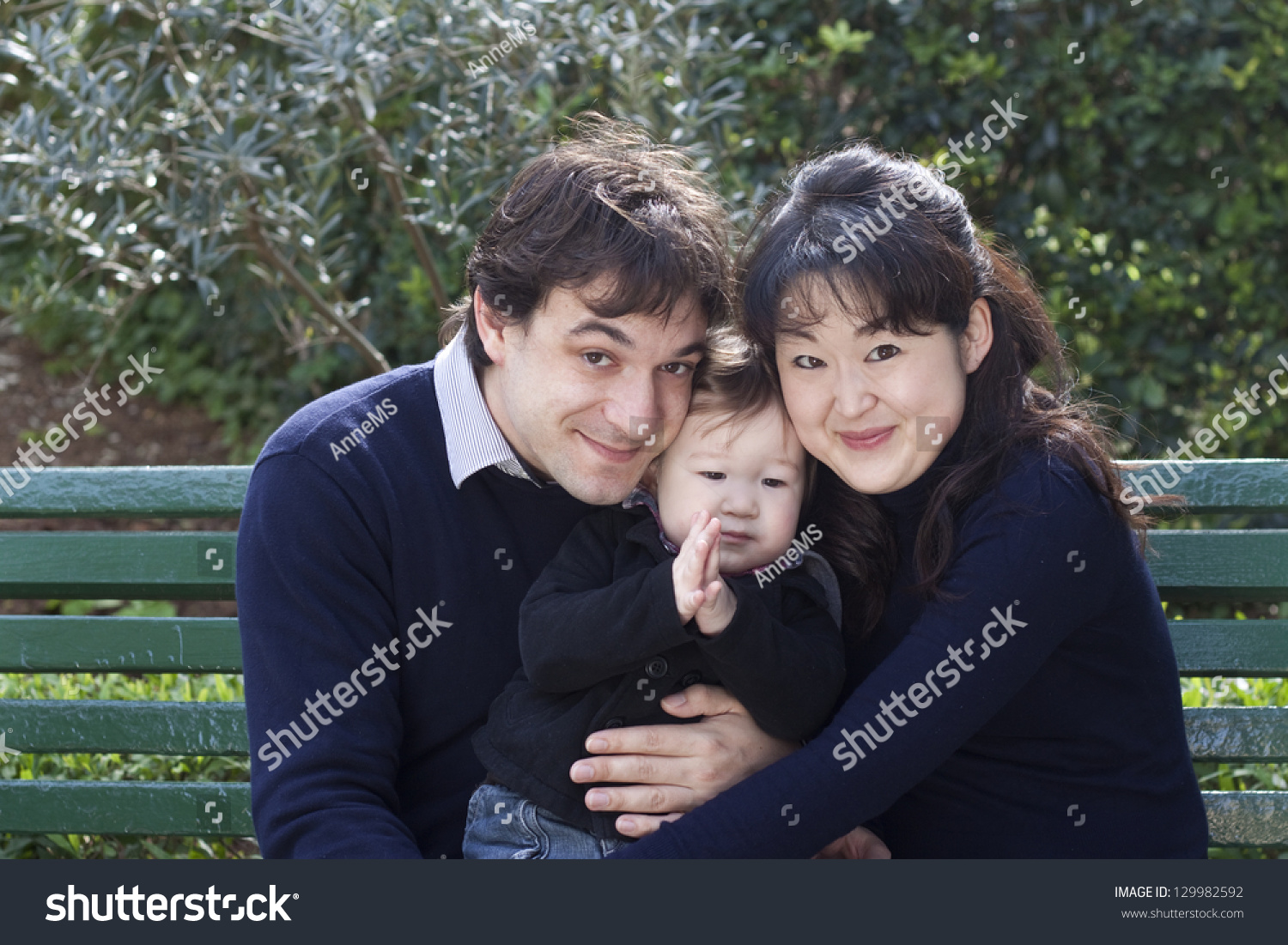 French Father Japanese Mother Their Baby Stock Photo Edit Now