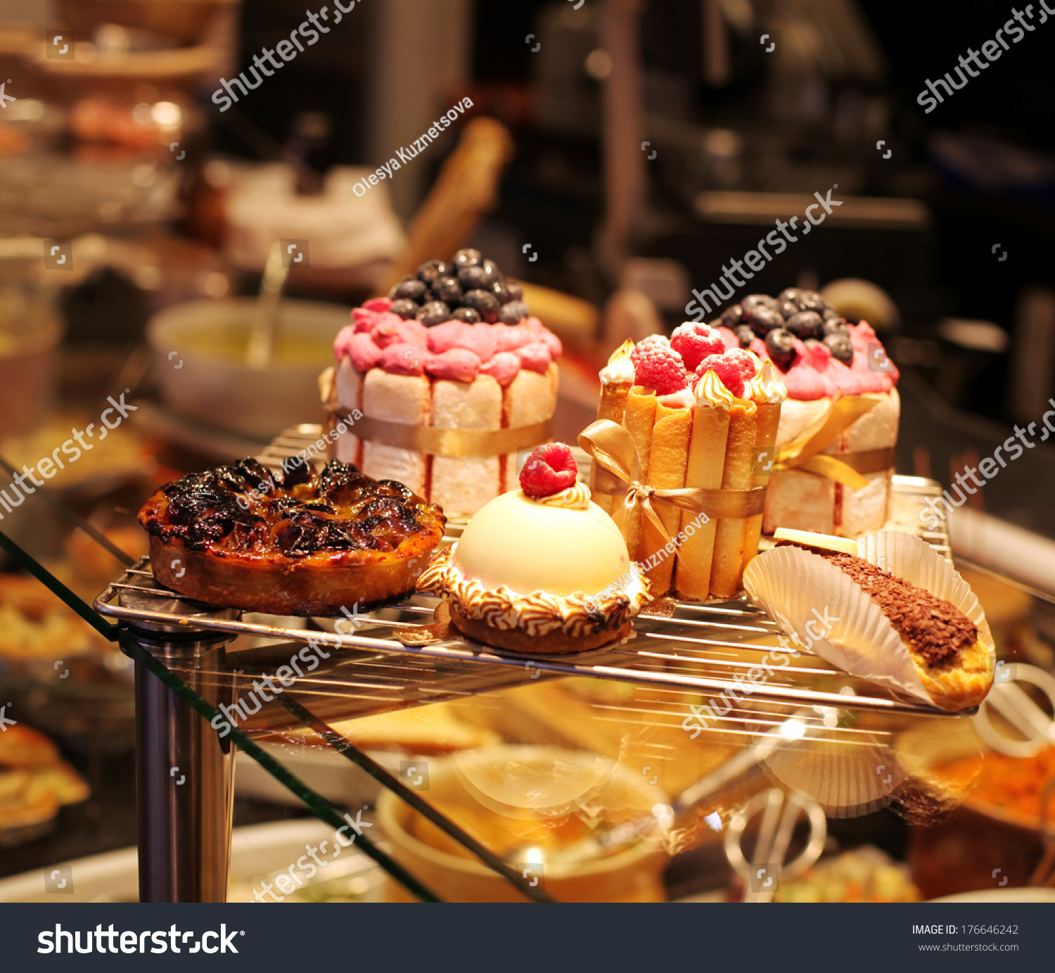 French Pastries On Display Confectionery Shop Stock Photo 176646242 ...