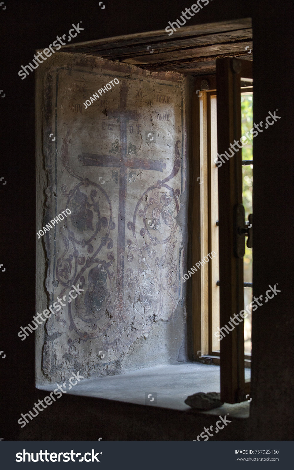 Fresco Window Church Agios Saint Nikolaos Stock Photo Edit Now