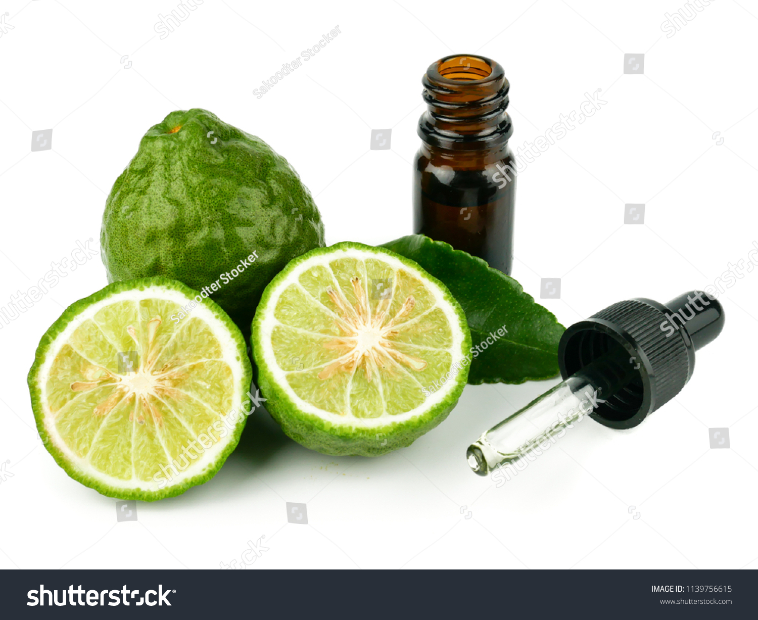 Fresh Bergamot Fruit Kaffir Lime Citrus Healthcare Medical Stock Image 1139756615