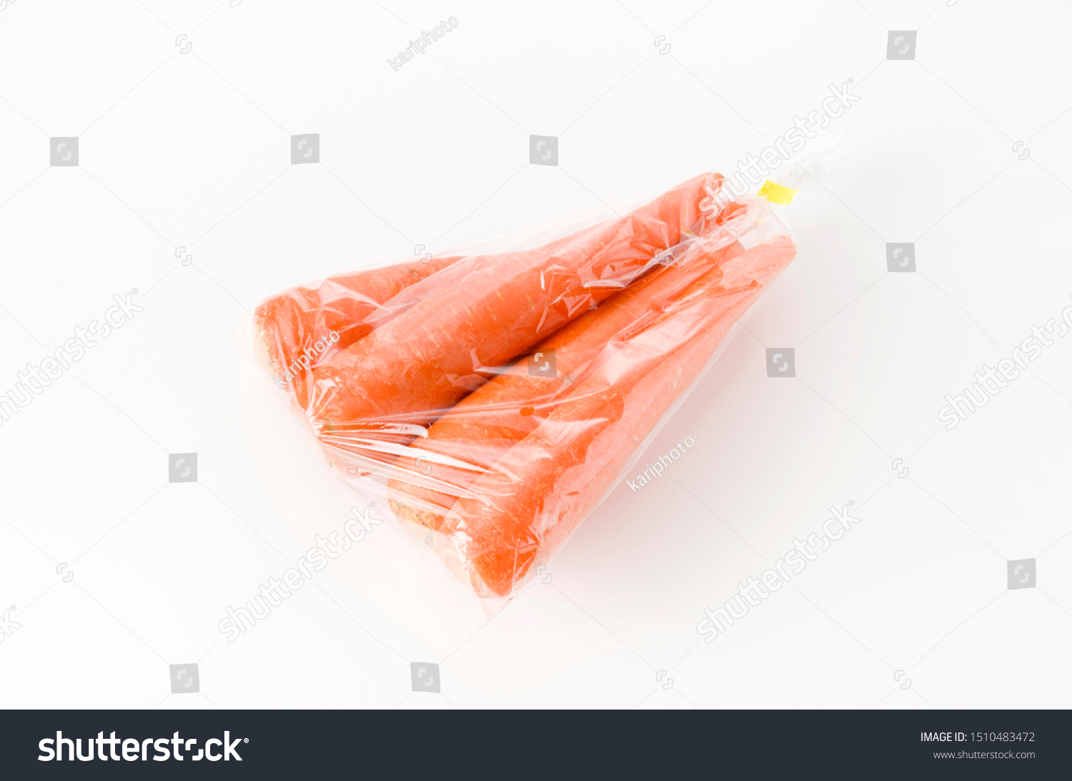 Download Fresh Carrot Plastic Bag On White Stock Photo Edit Now 1510483472 PSD Mockup Templates