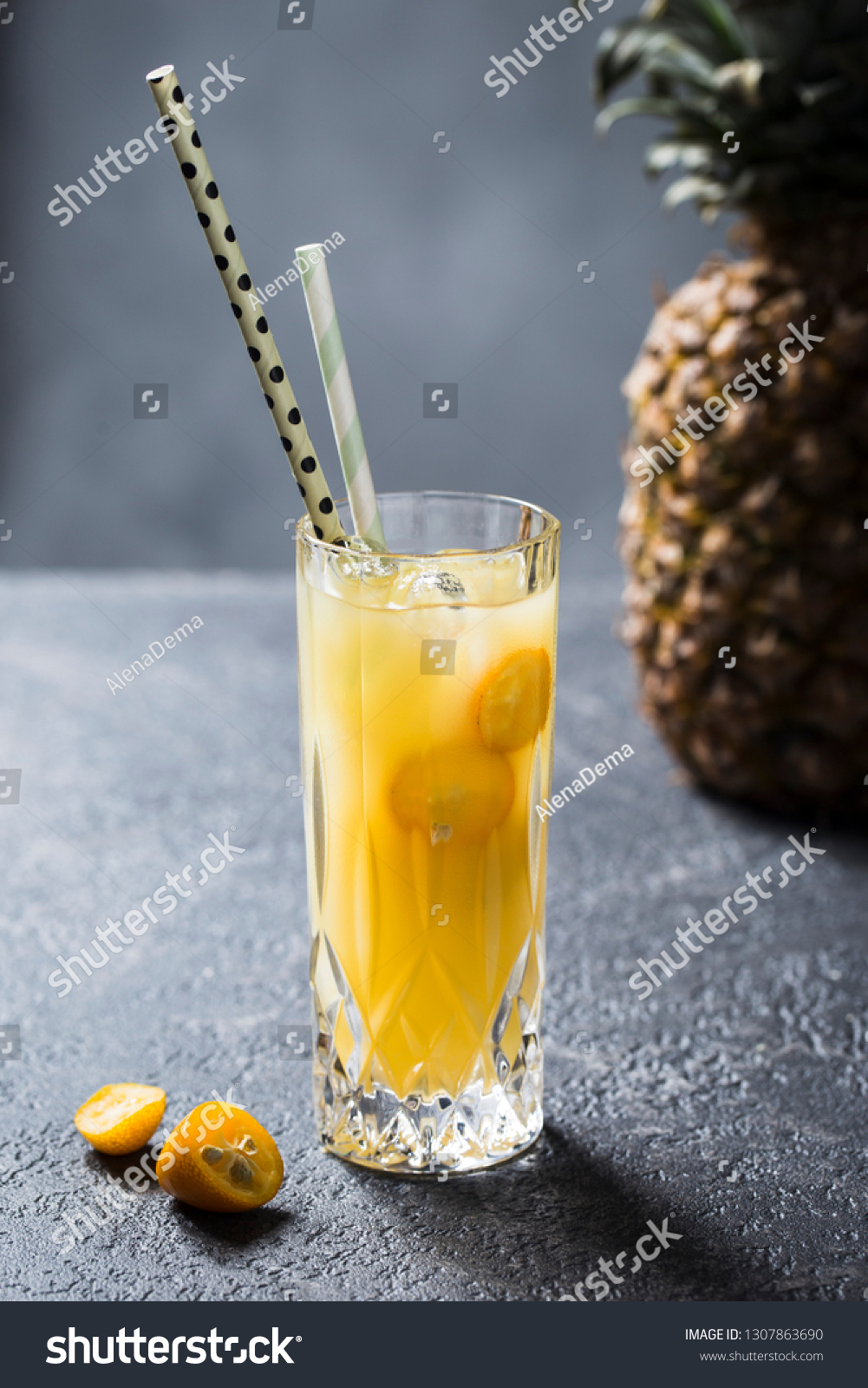 Fresh Cocktail Ananas Juice Stock Photo Edit Now