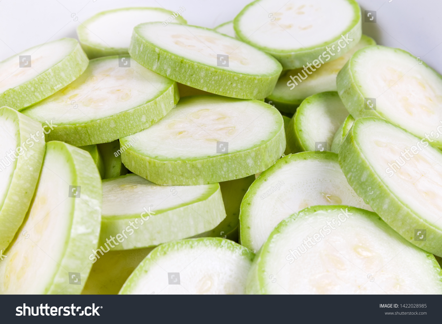 Fresh Light Green Vegetable Marrows Sliced Stock Photo Edit Now