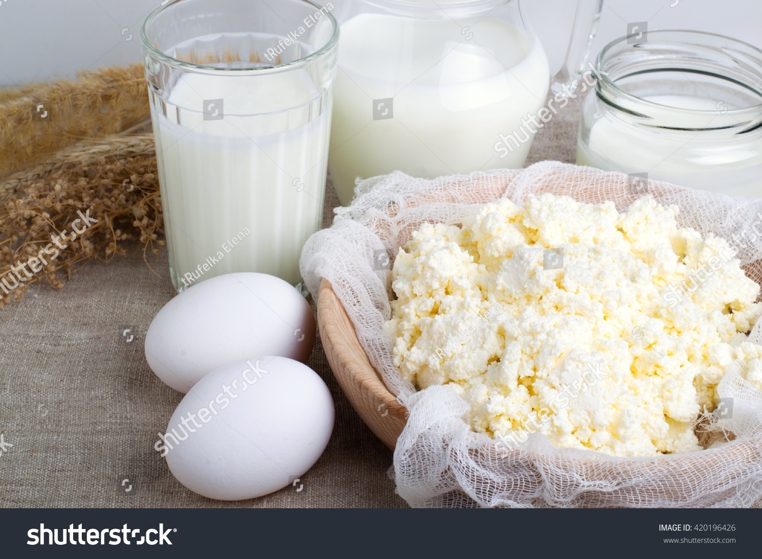 Fresh Milk Eggs Homemade Cottage Cheese Stock Photo Edit Now