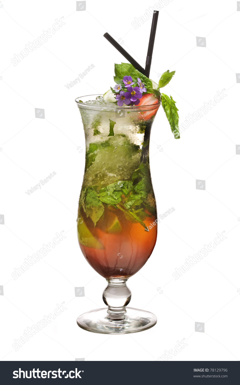 Fresh Mojito Cocktail On White Background Stock Photo 78129796 ...