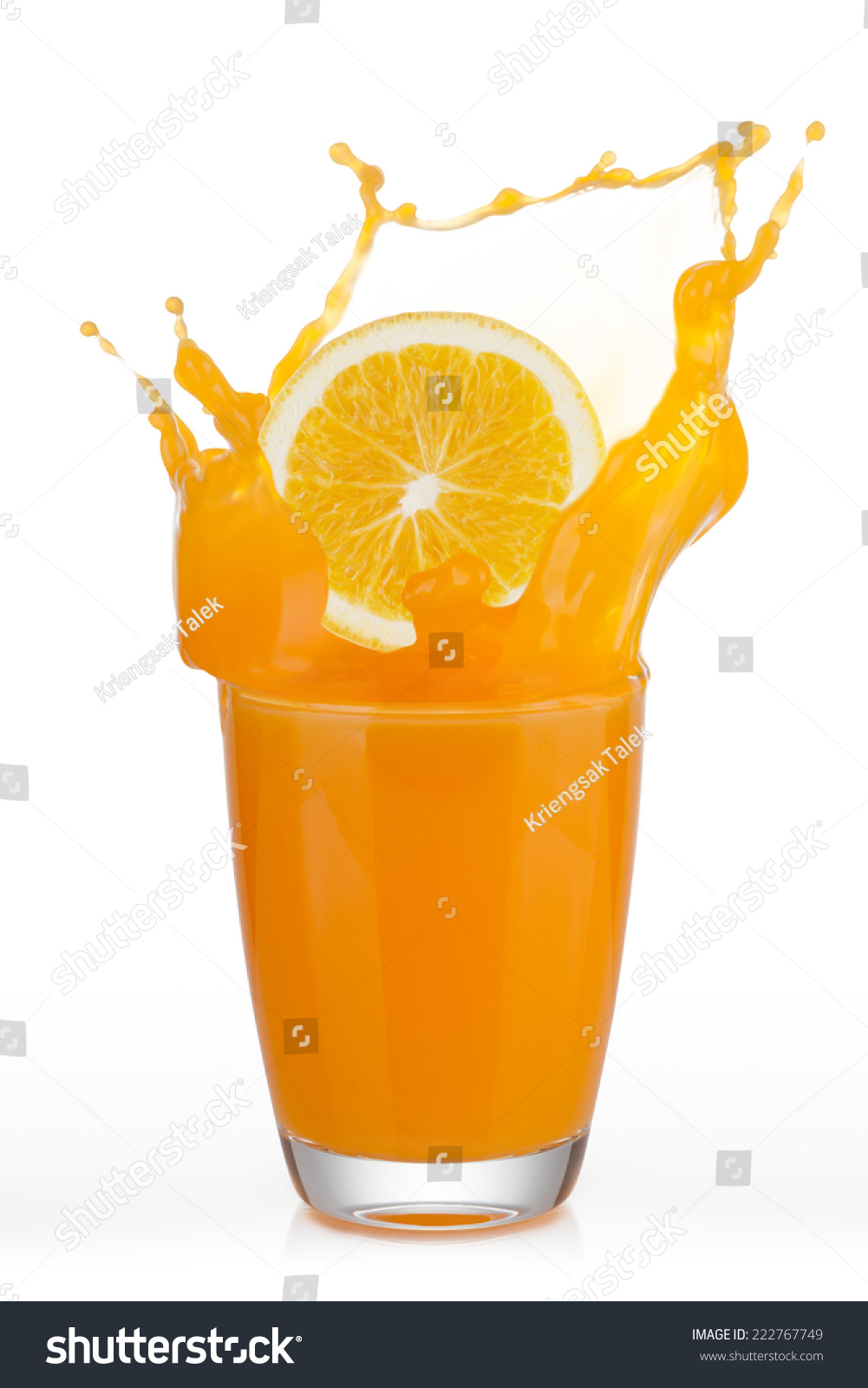 Fresh Orange Slice Drop In Orange Juice Stock Photo 222767749 ...