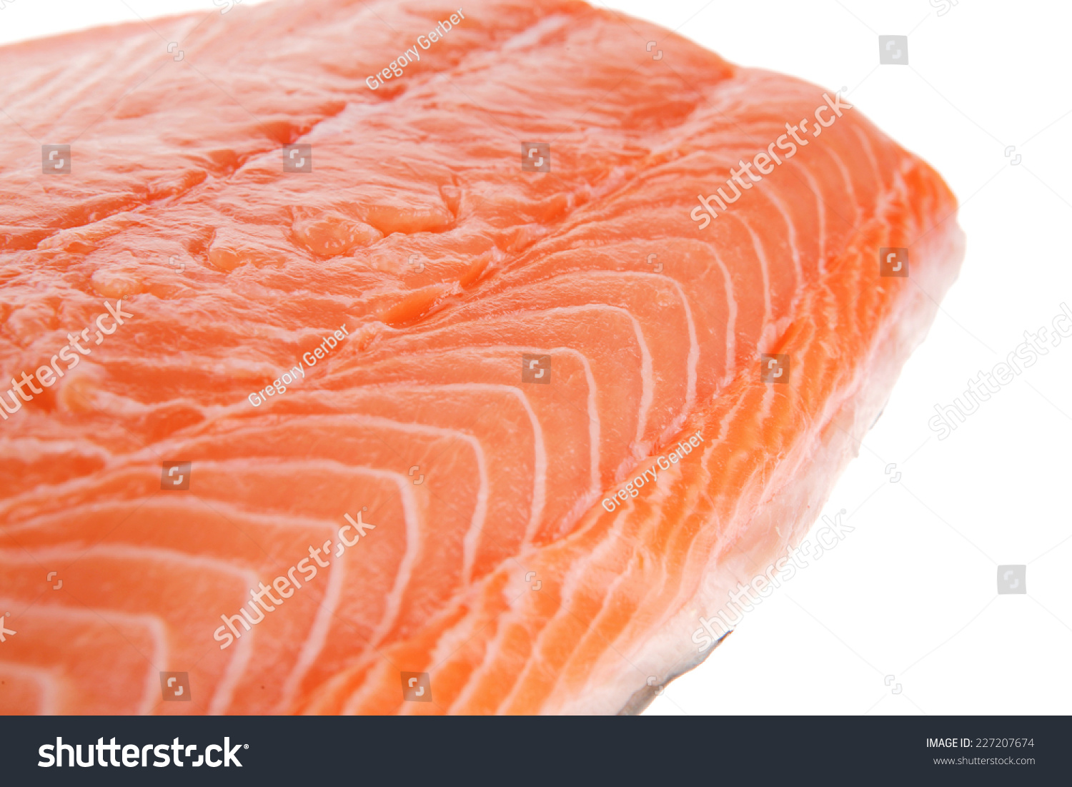 Fresh Uncooked Red Fish Fillet Over White Stock Photo 227207674 ...