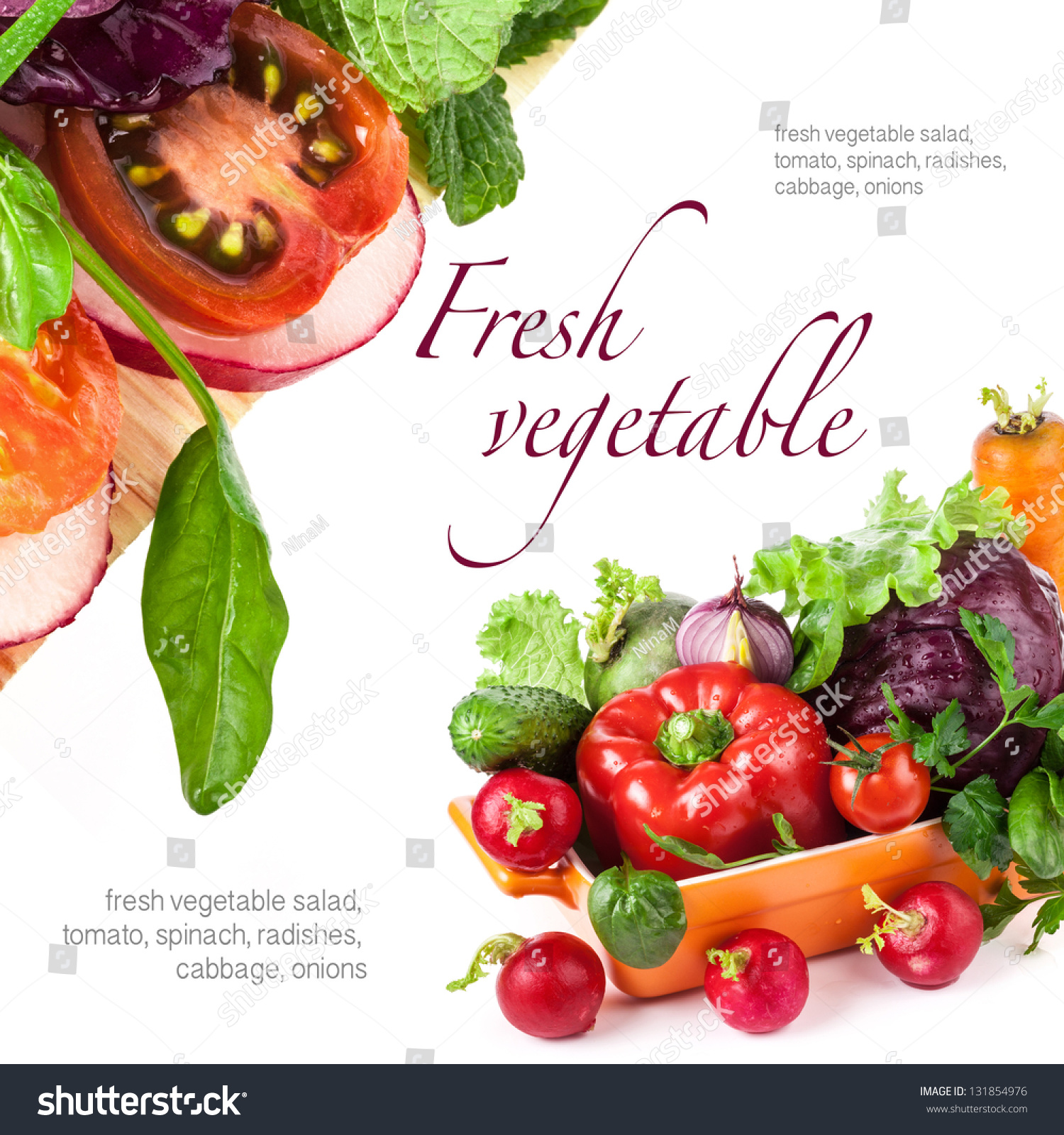 Fresh Vegetables Isolated On White Background Stock Photo 131854976 ...