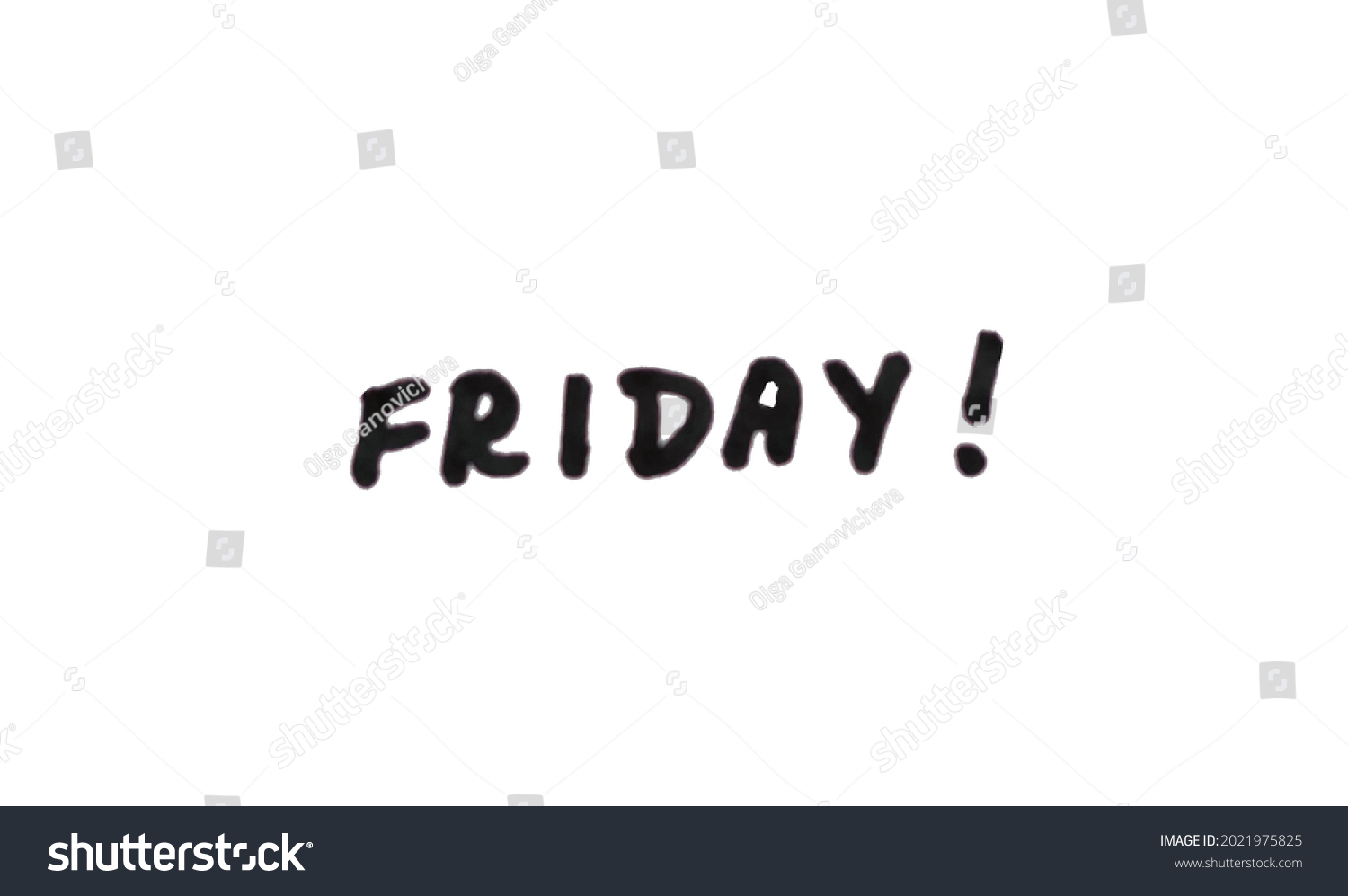 Friday Handwritten Message On White Background Stock Illustration ...