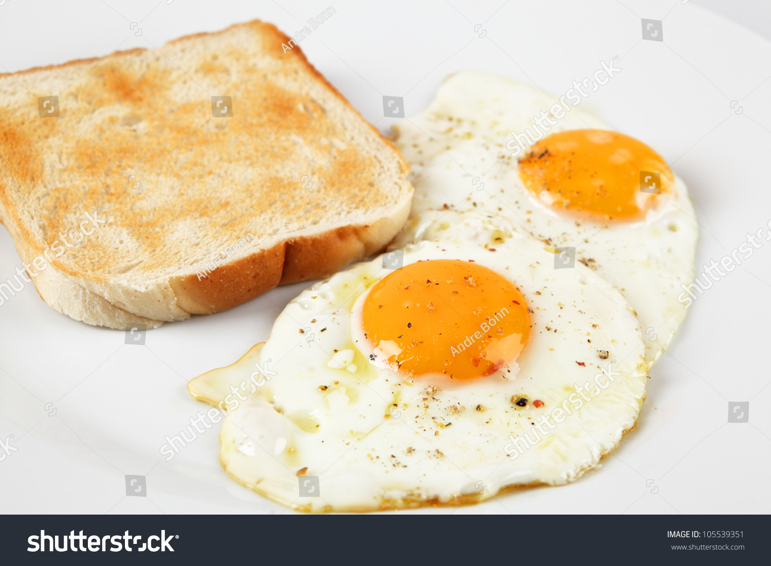 Fried Egg And Bread Stock Photo 105539351 : Shutterstock