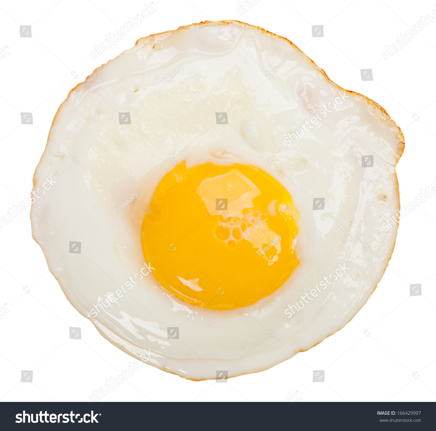 Fried Egg Isolated On White Background Stock Photo 166429997 : Shutterstock