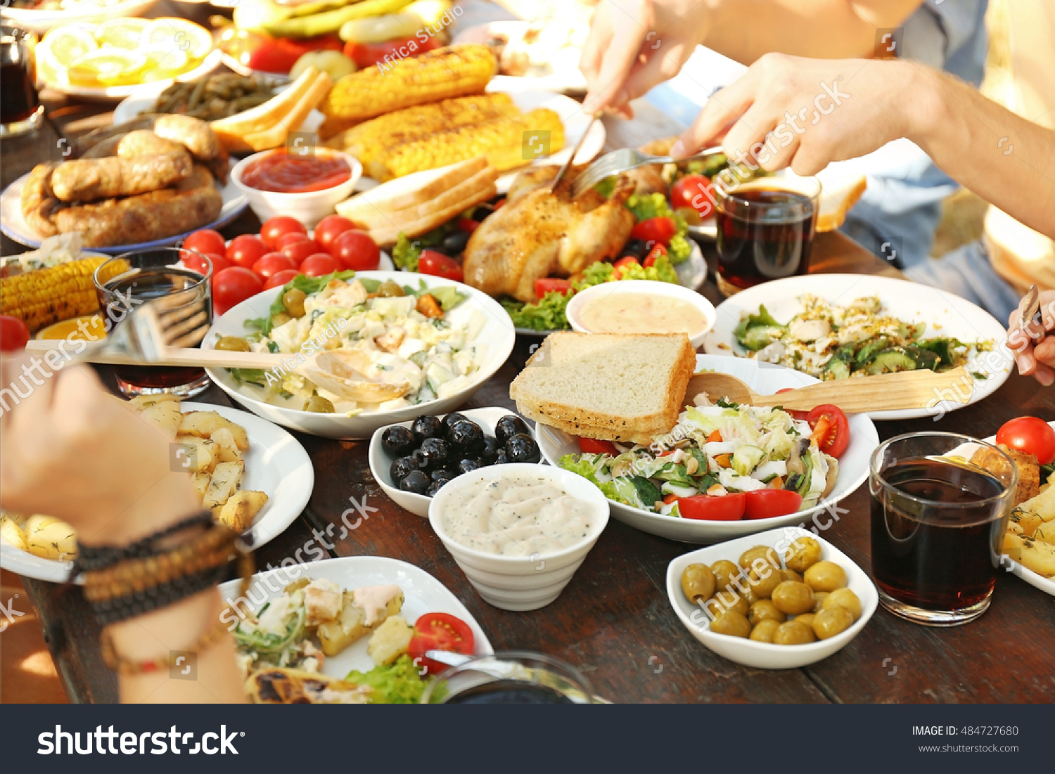 Friends Eating On Picnic Stock Photo 484727680 : Shutterstock