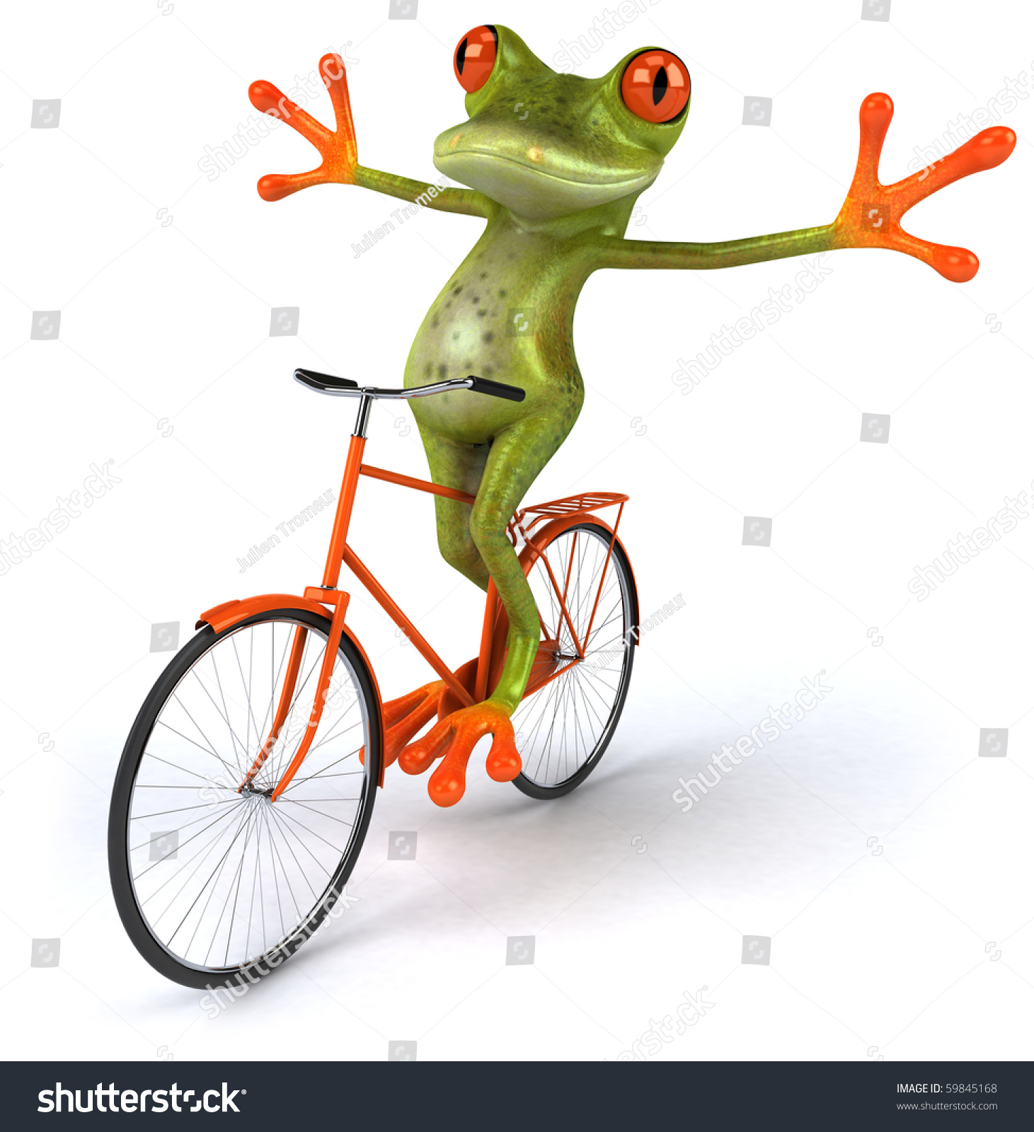 Frog On A Bicycle Stock Photo 59845168 : Shutterstock