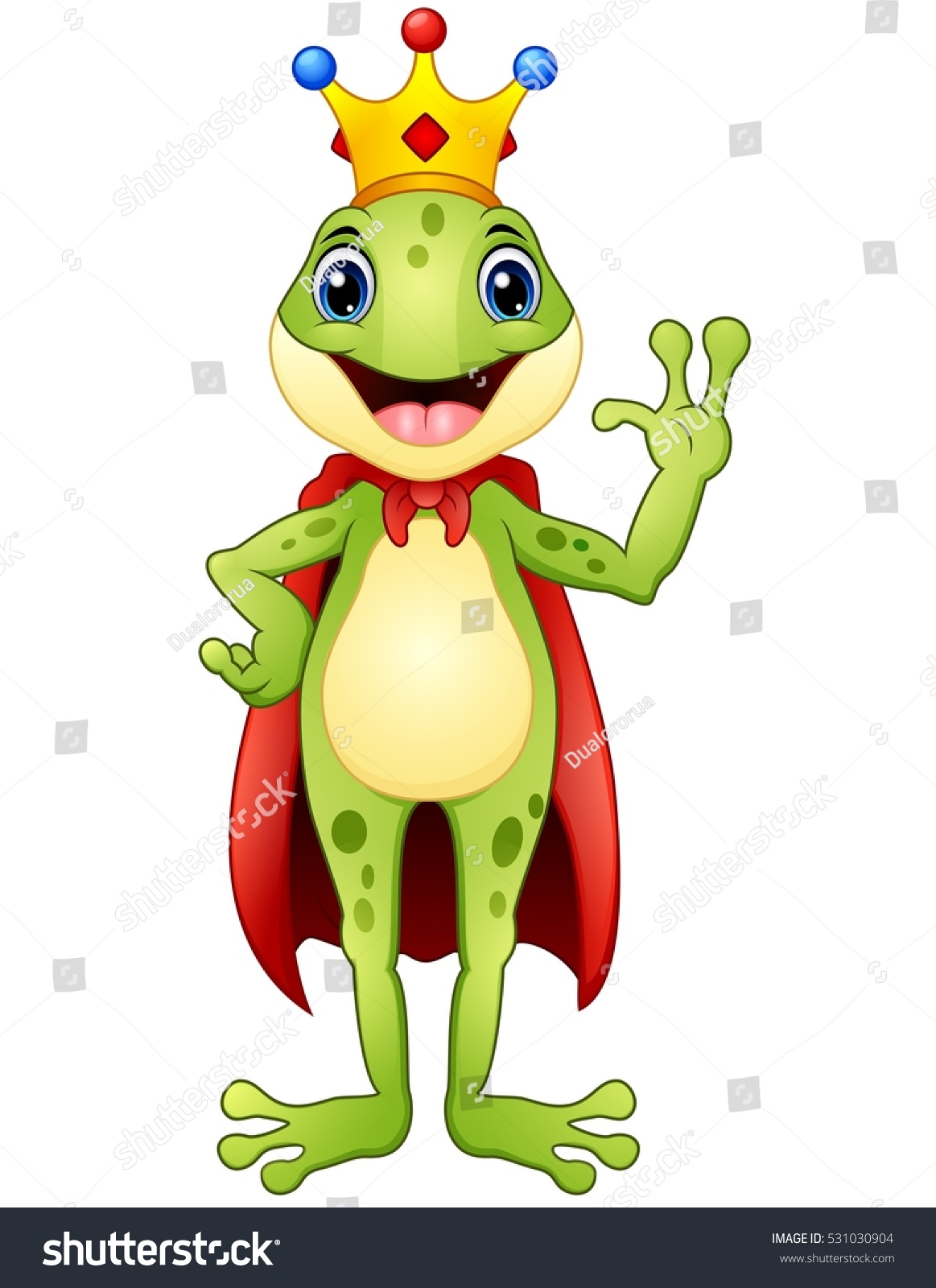 Frog Prince Cartoon Waving Hand Stock Illustration 531030904 | Shutterstock