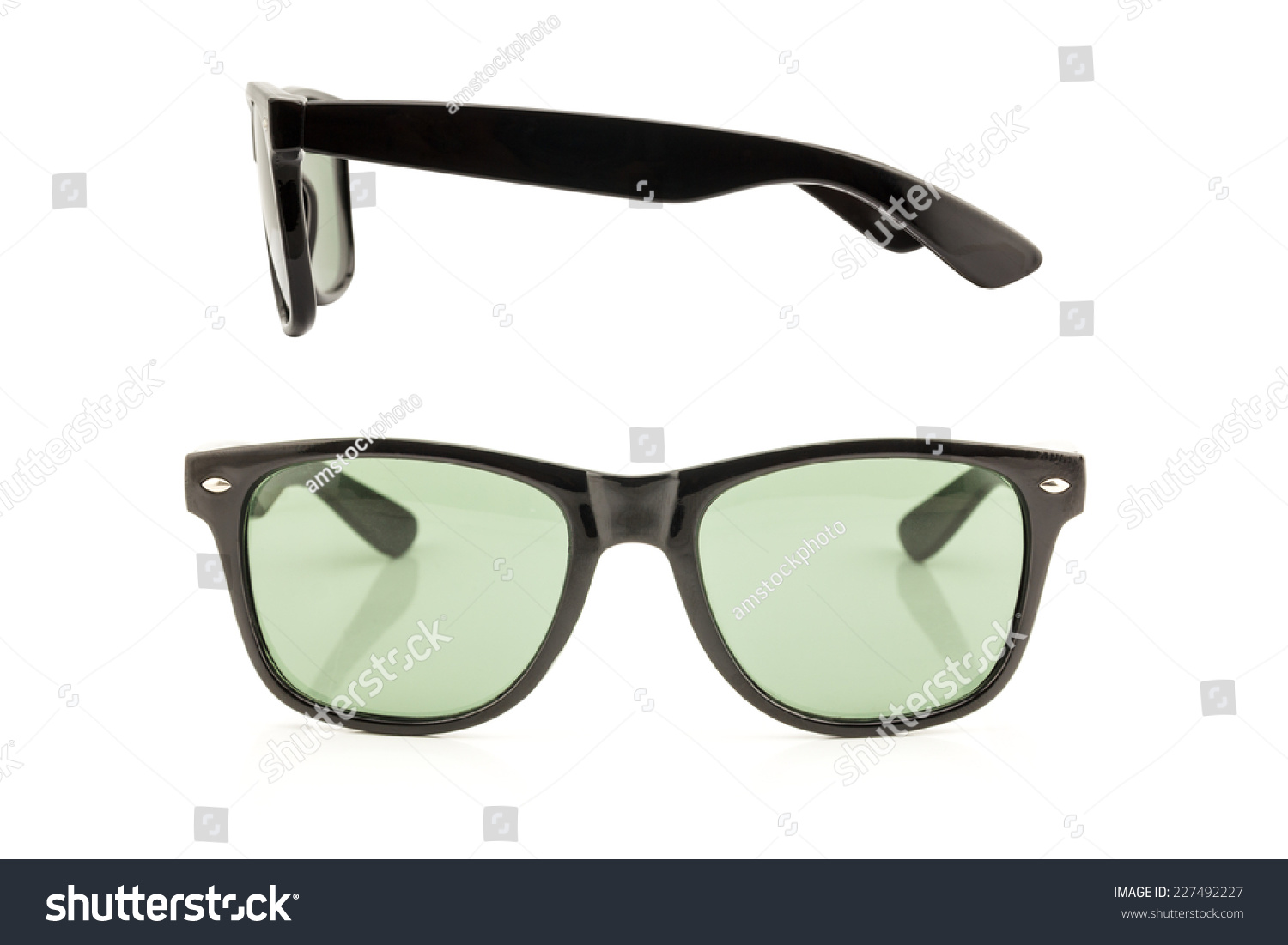 Front Side View Black Sunglasses On Stock Photo 227492227 - Shutterstock