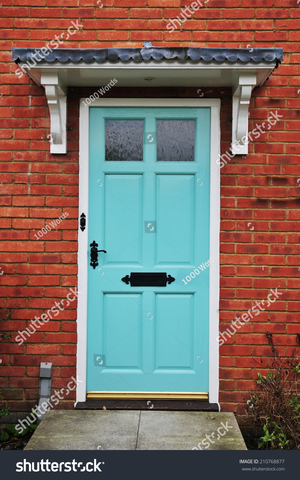 Front Door English Red Brick House Stock Photo Edit Now 210768877