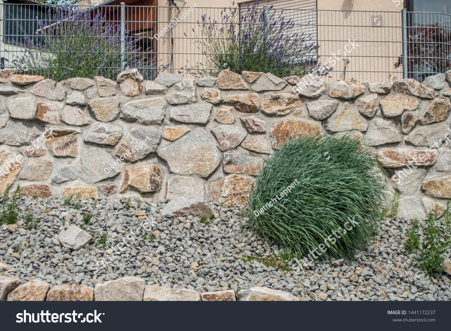 Front Garden Design Rock Boulders Nature Stock Image 1441172237