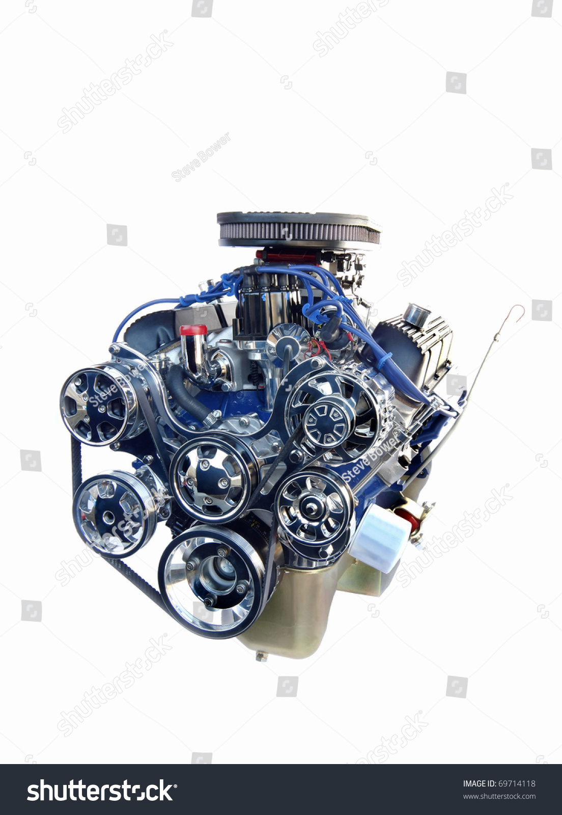 Front High Performance Chrome V8 Engine Stock Photo 69714118 - Shutterstock