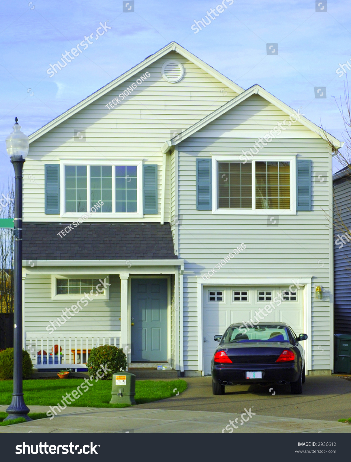 Front View House Car Parking Front Stock Photo 2936612 ...