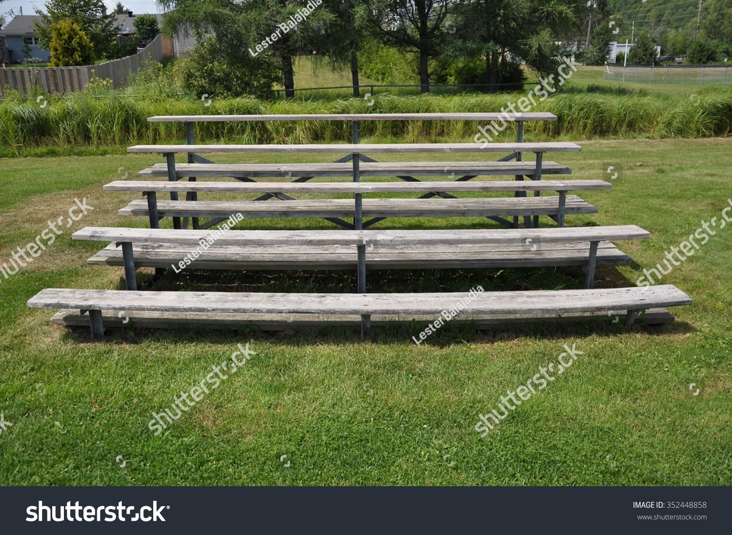 Front View Wooden Bleacher Stock Photo 352448858 Shutterstock