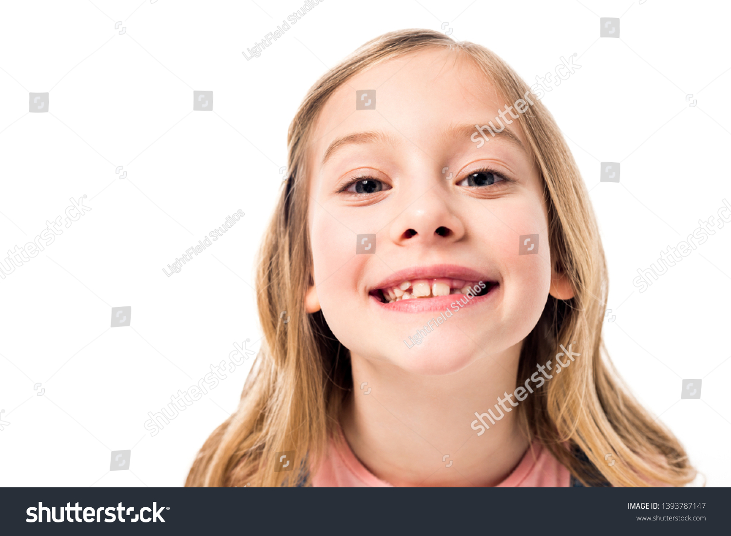 Front View Laughing Kid Isolated On Stock Photo (Edit Now) 1393787147