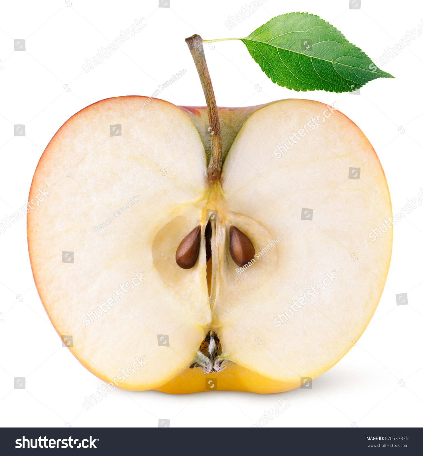 Download Front View Red Yellow Apple Half Food And Drink Stock Image 670537336 Yellowimages Mockups