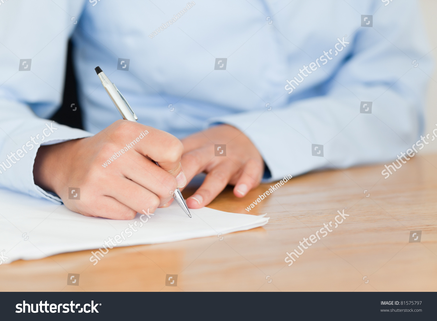 Frontal View Young Woman Writing On Stock Photo 81575797 - Shutterstock