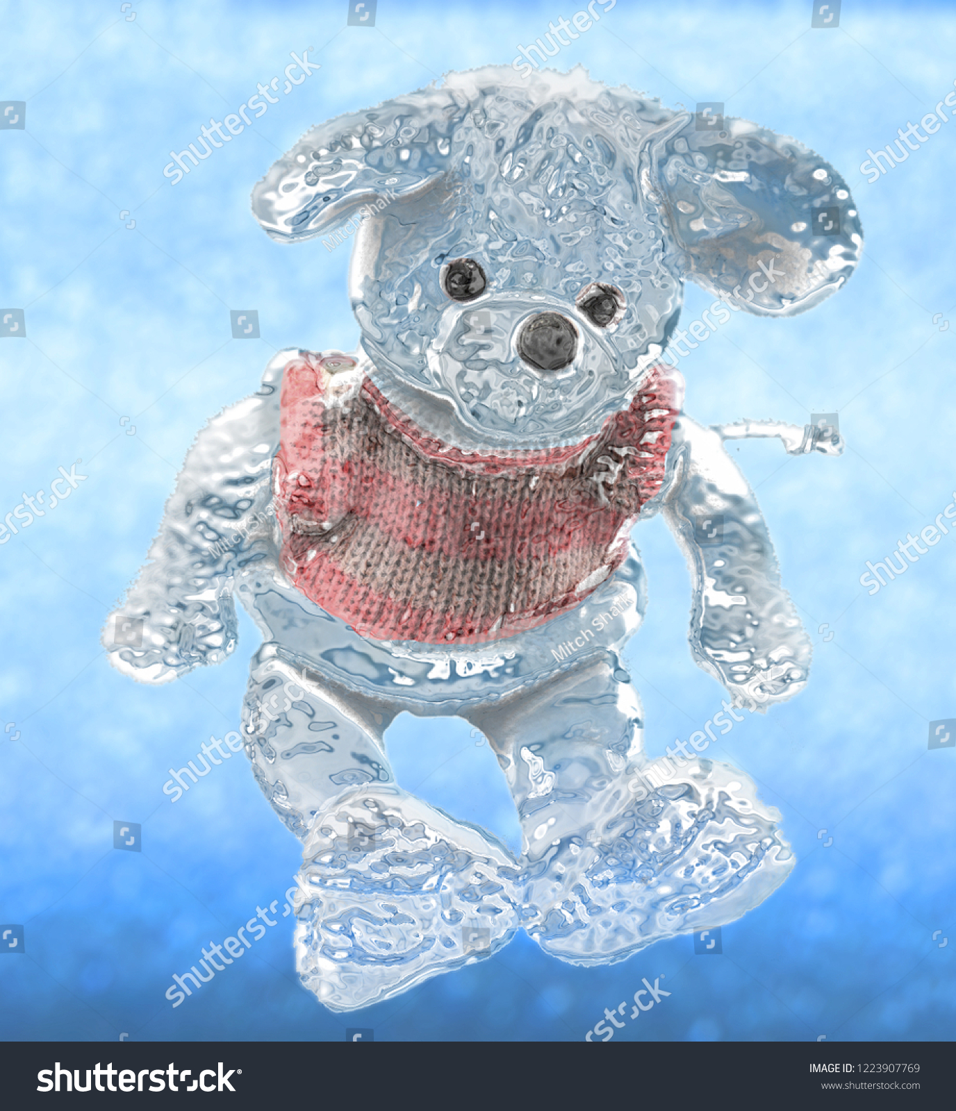 frozen teddy bear