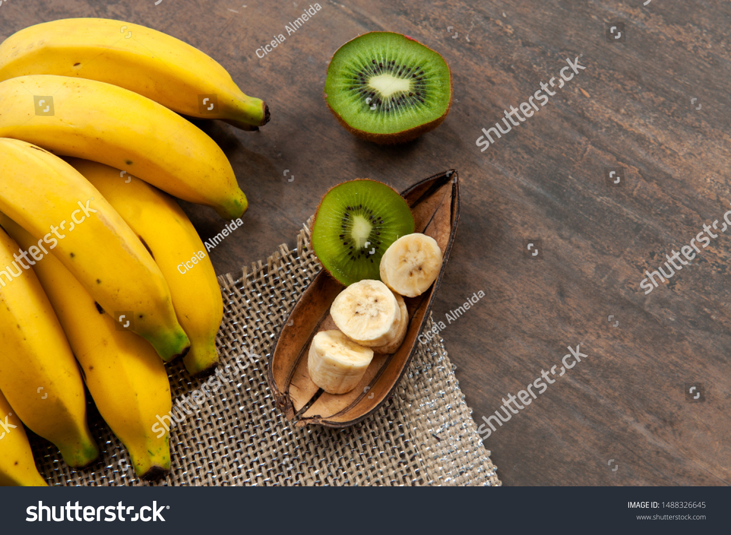 Fruit Banana Peel Kiwi Fruithalf Kiwi Stock Photo Edit Now 1488326645