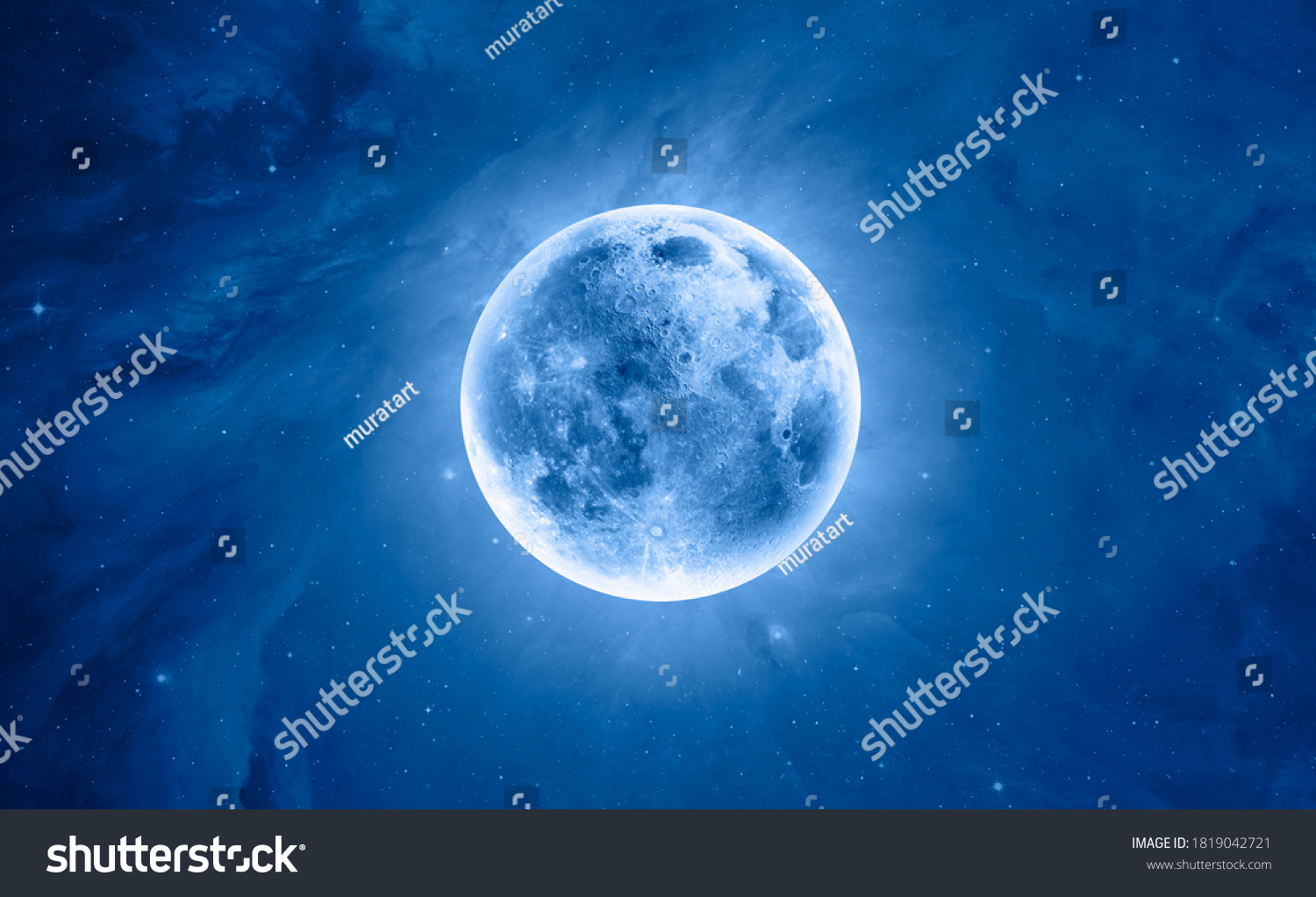 Full Blue Moon Elements This Image Stock Photo 1819042721 Shutterstock