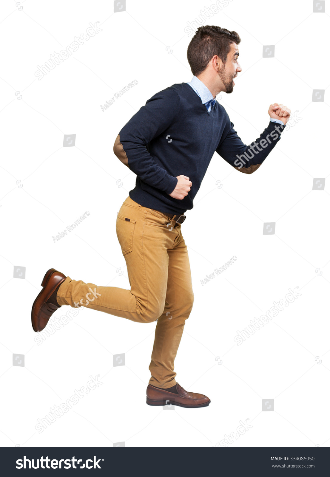 Full Body Man Running Stock Photo 334086050 - Shutterstock