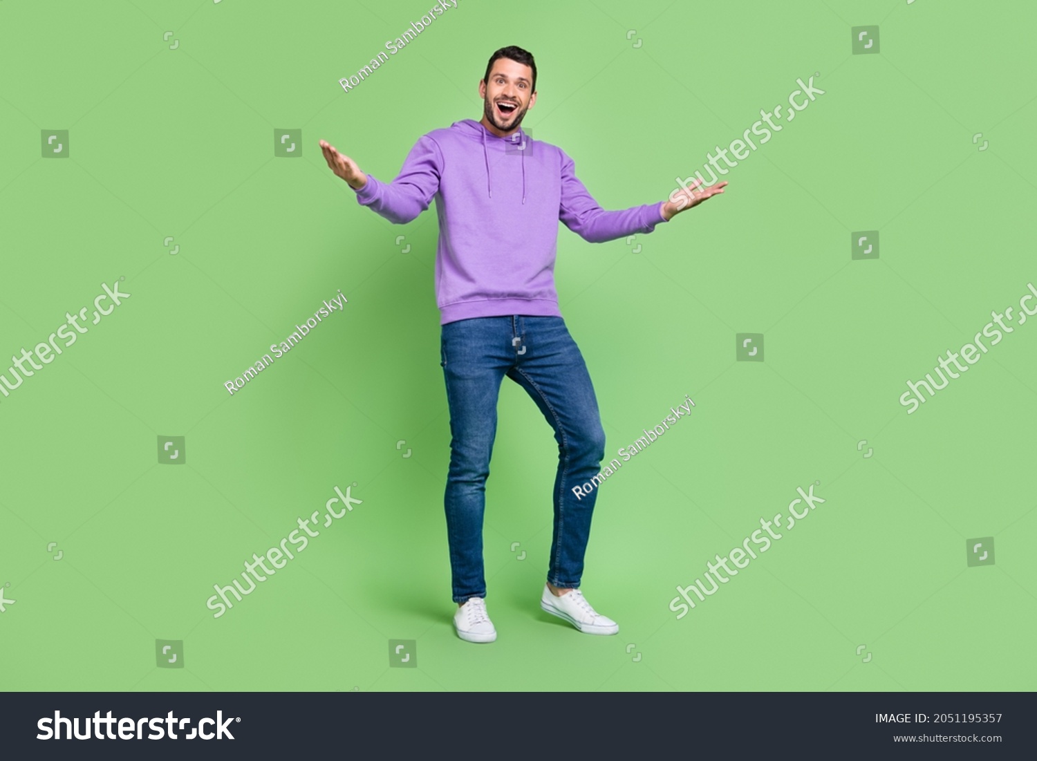 Full Body Photo Young Excited Man Stock Photo 2051195357 | Shutterstock