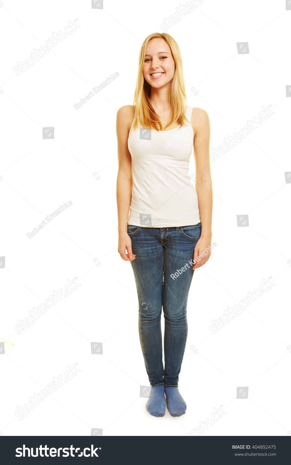 Full Body Shot Young Blonde Happy Stock Photo 404892475 | Shutterstock