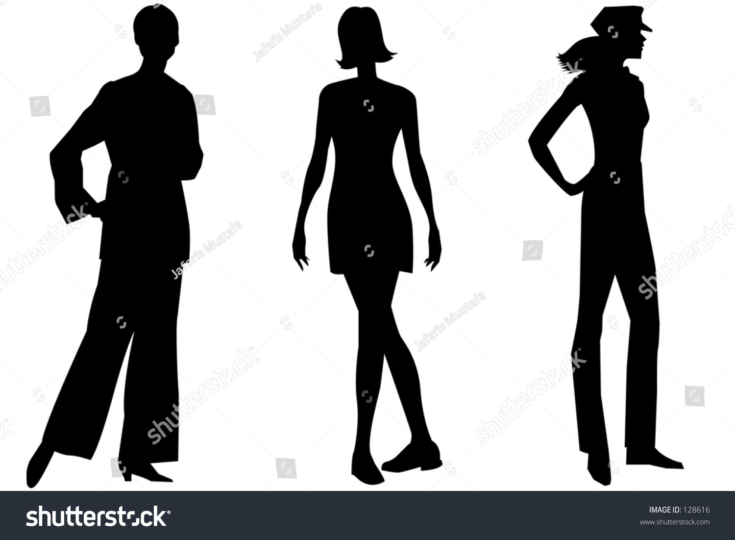 Full Figure Of Girls In Silhouette Stock Photo 128616 : Shutterstock