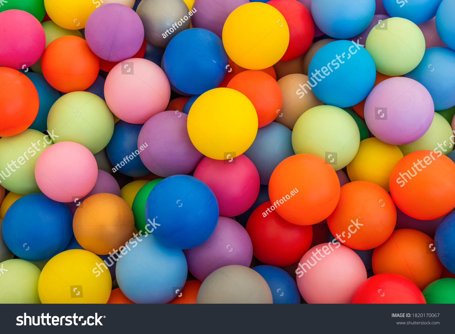 Full Frame Multicolored Plastic Balls Ball Stock Photo (Edit Now) 1820170067