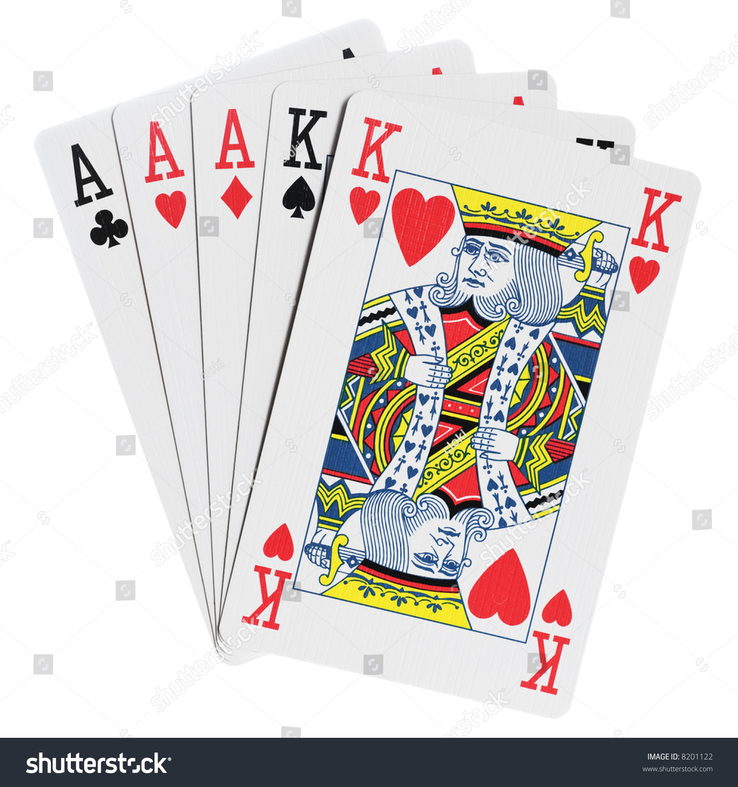 Full House Poker Hands Isolated On Stock Photo 8201122 - Shutterstock