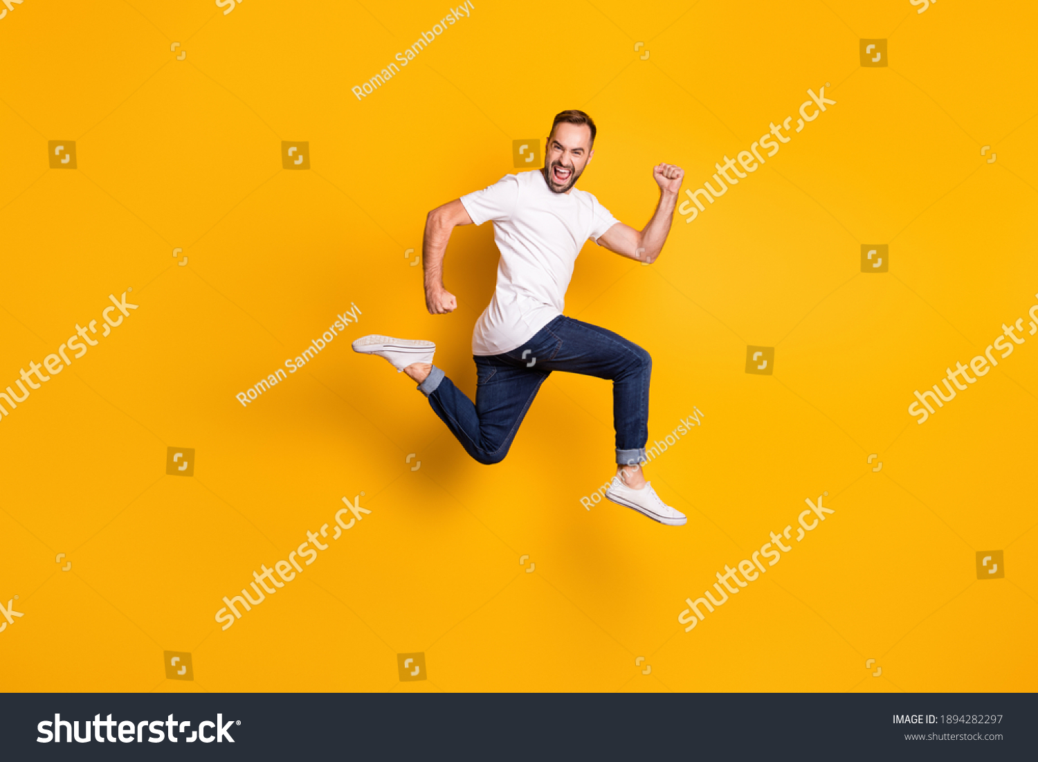 Full Length Body Size Photo Jumping Stock Photo Shutterstock