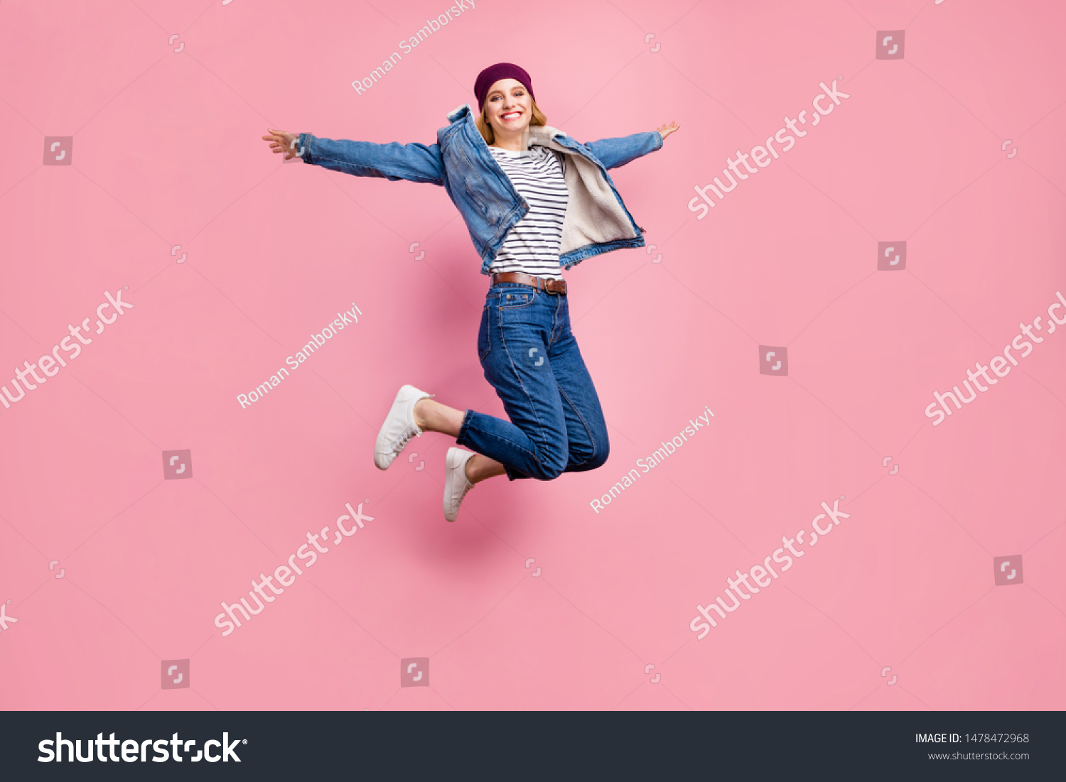 Full Length Body Size Photo Jumping Stock Photo 1478472968 Shutterstock