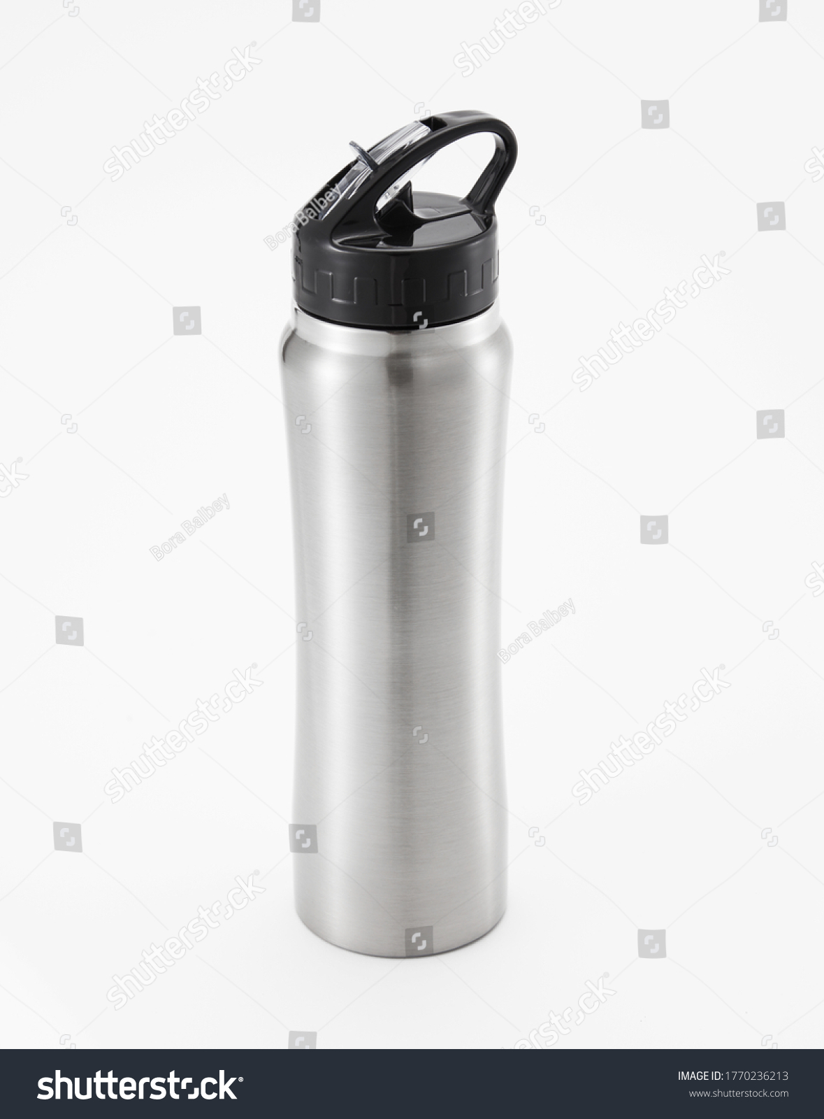 Full Length Grey Waterbottle Isolated On Stock Photo (Edit Now) 1770236213