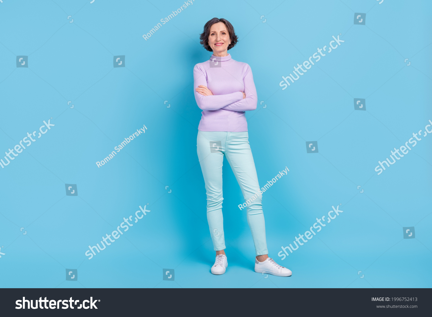 Full Length Photo Aged Woman Happy Stock Photo 1996752413 | Shutterstock