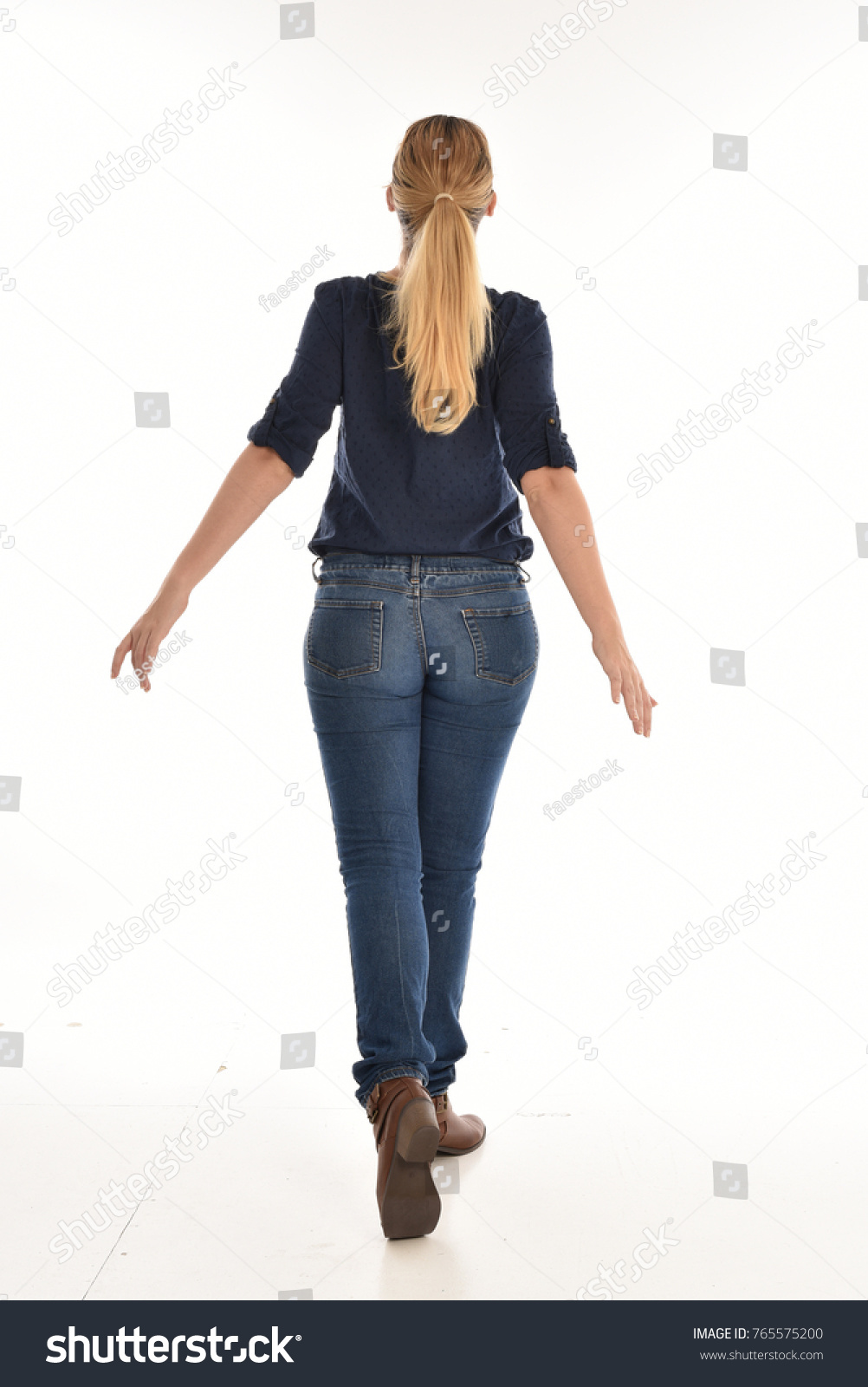 Full Length Portrait Girl Wearing Simple Stock Photo (Edit Now) 765575200