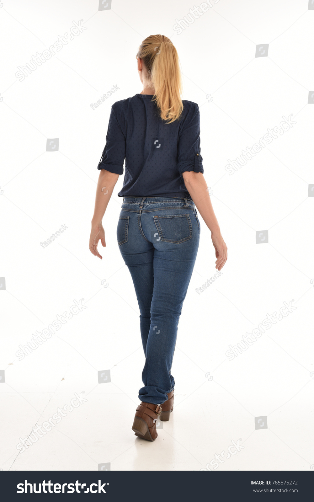 Full Length Portrait Girl Wearing Simple Stock Photo (edit Now) 765575272