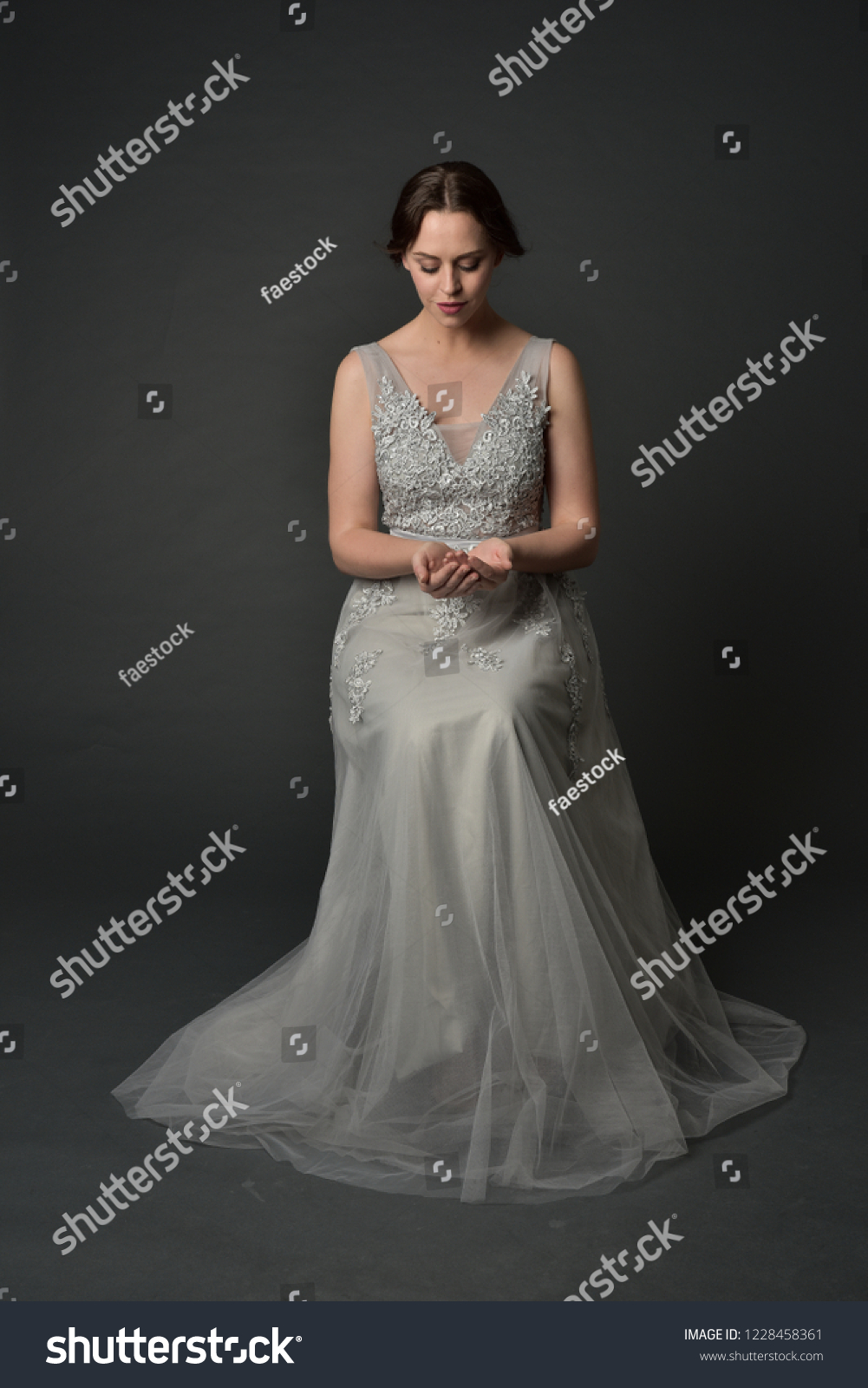 Full Length Portrait Brunette Girl Wearing Stock Photo Shutterstock