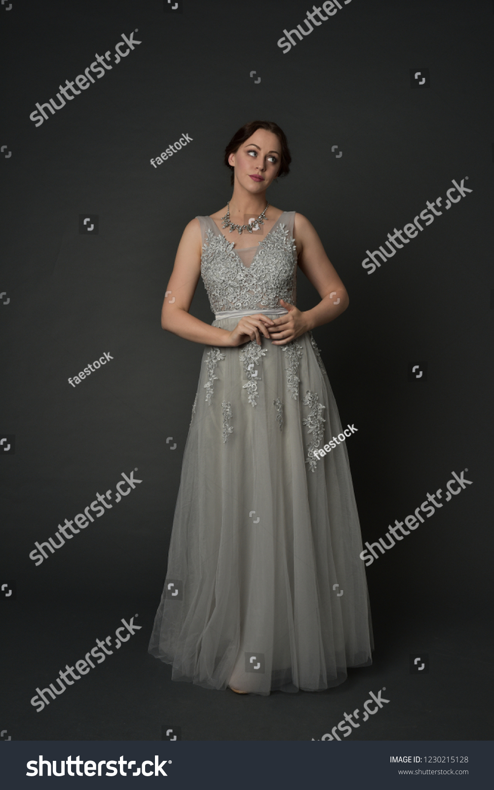 Full Length Portrait Brunette Girl Wearing Stock Photo Shutterstock